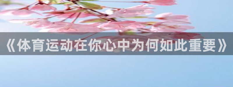 速8体育网：《体育运动在你心中为何如此重要》